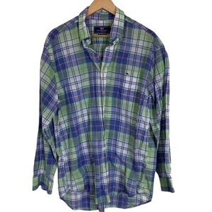 Vineyard Vines Men's Casual Blue Green Plaid Tucker Shirt Size Large Preppy
